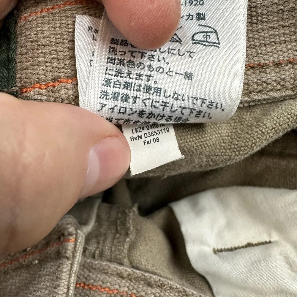 Eddie Bauer Mens Brown 34x28 Cargo Pants Pocket Button Zip Closure Straight Cut